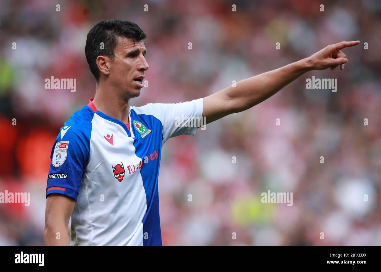 Sheffield, UK. 20th Aug, 2022. Daniel Ayala of Blackburn Rovers during the Sky Bet Championship match at Bramall Lane, Sheffield. Picture credit should read: Simon Bellis/Sportimage Credit: Sportimage/Alamy Live News Stock Photo
