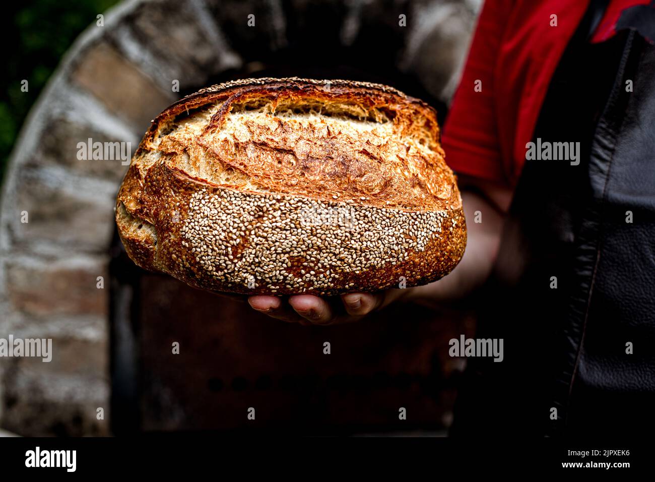 Homemade bread from kamut flour with sourdough Stock Photo Alamy