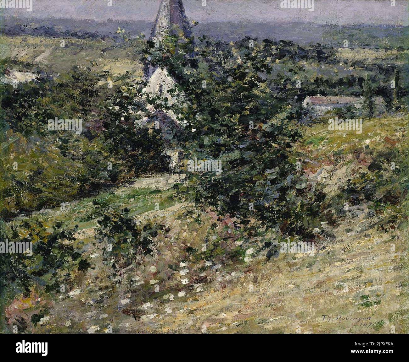 Theodore Robinson - Old Church at Giverny Stock Photo