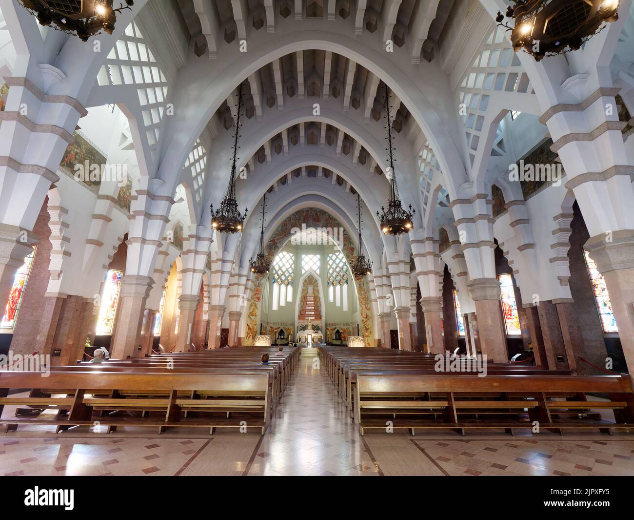 Interior of the Church of Nossa Senhora da Conceição opposite Marquês metro in Porto, Portugal. Stock Photo