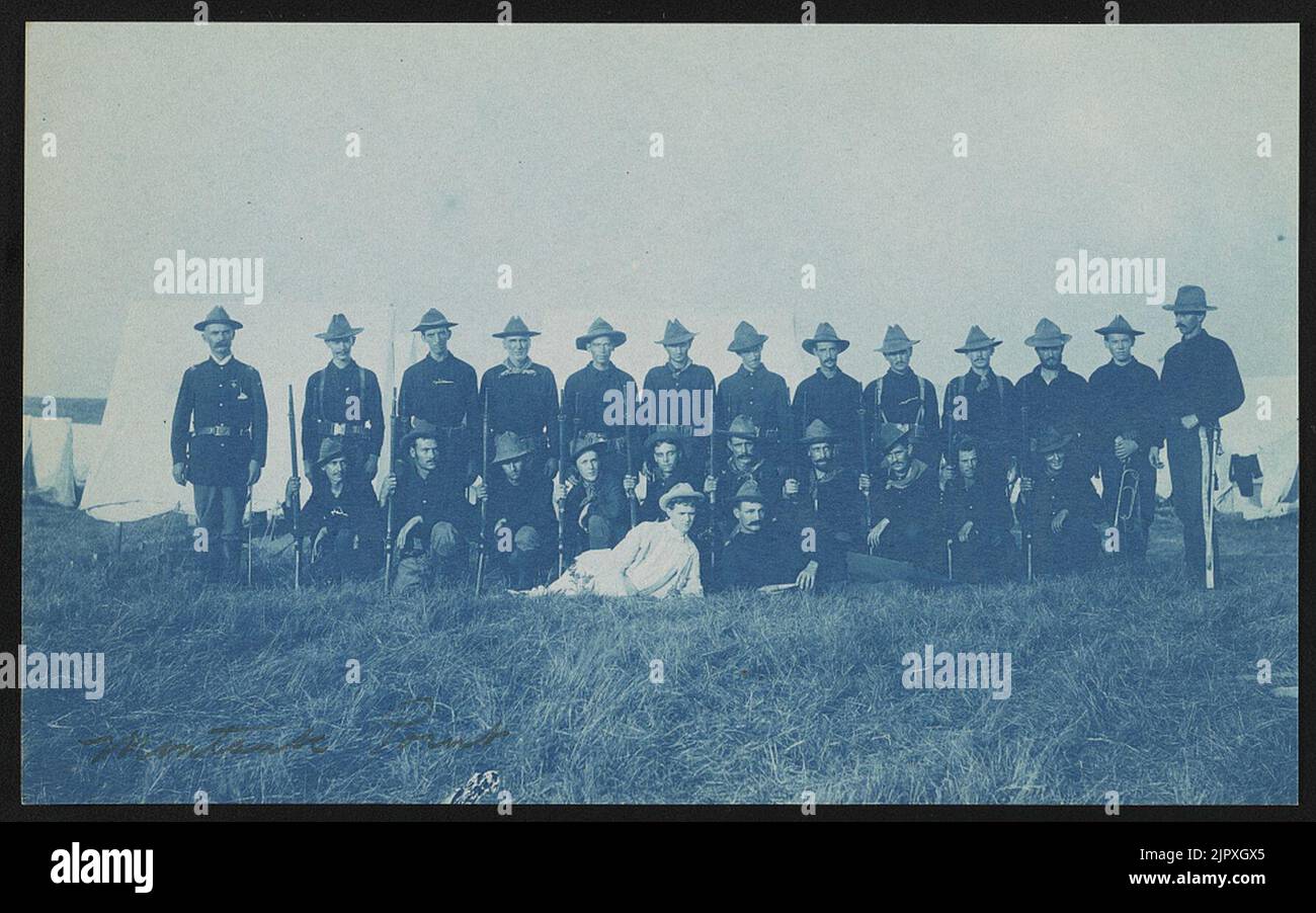 Theodore Roosevelt's Rough Riders, Company G, at military camp, Montauk