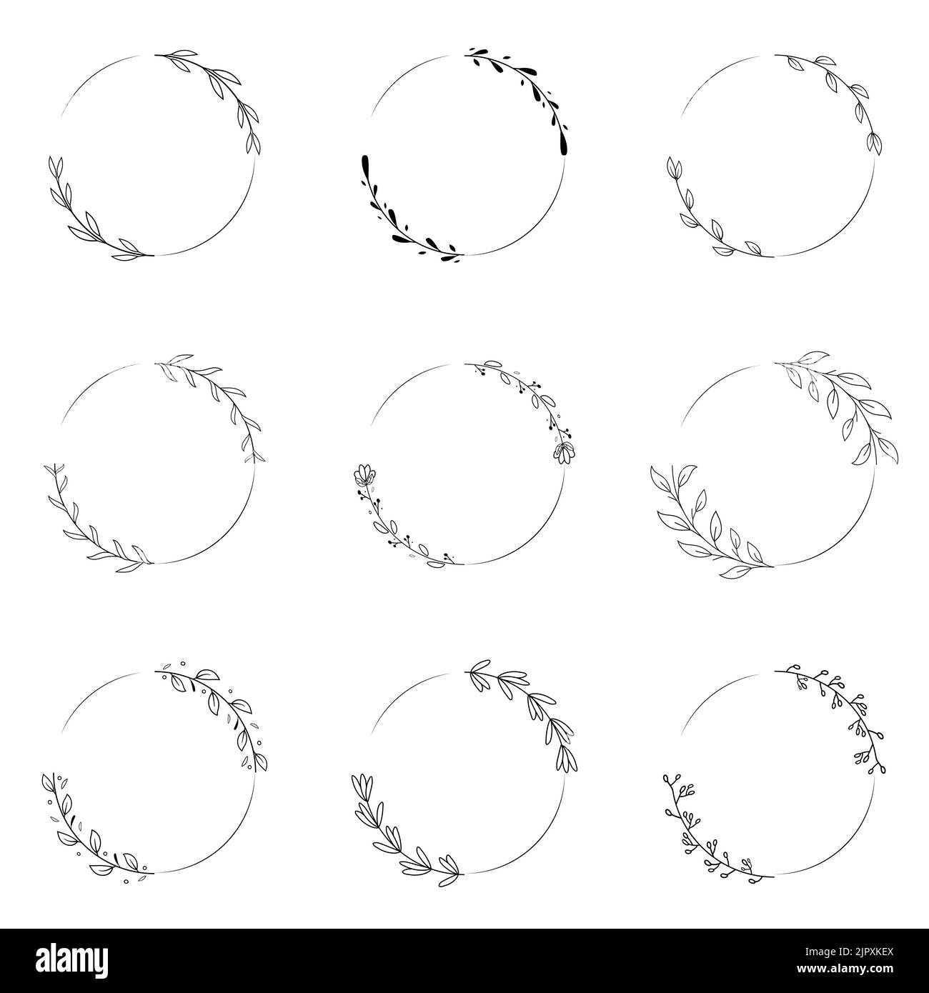 wreath floral ornament set Stock Vector Image & Art - Alamy