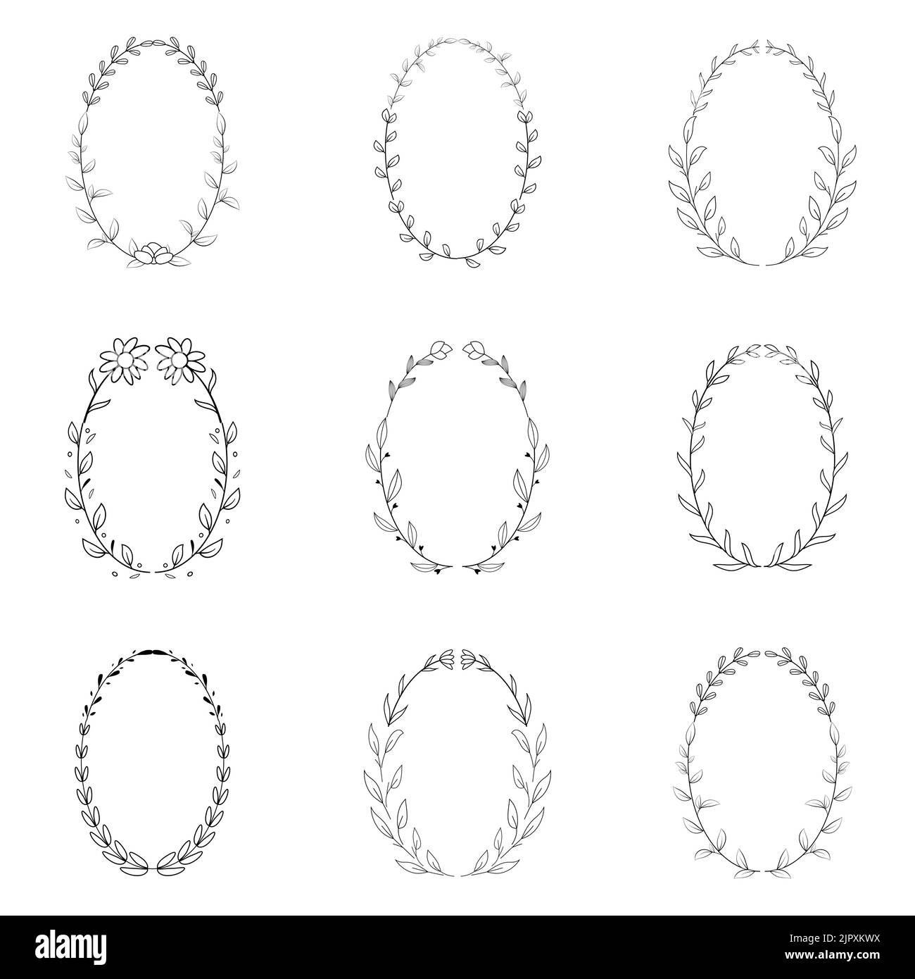 floral ornament set wreath vector Stock Vector Image & Art - Alamy