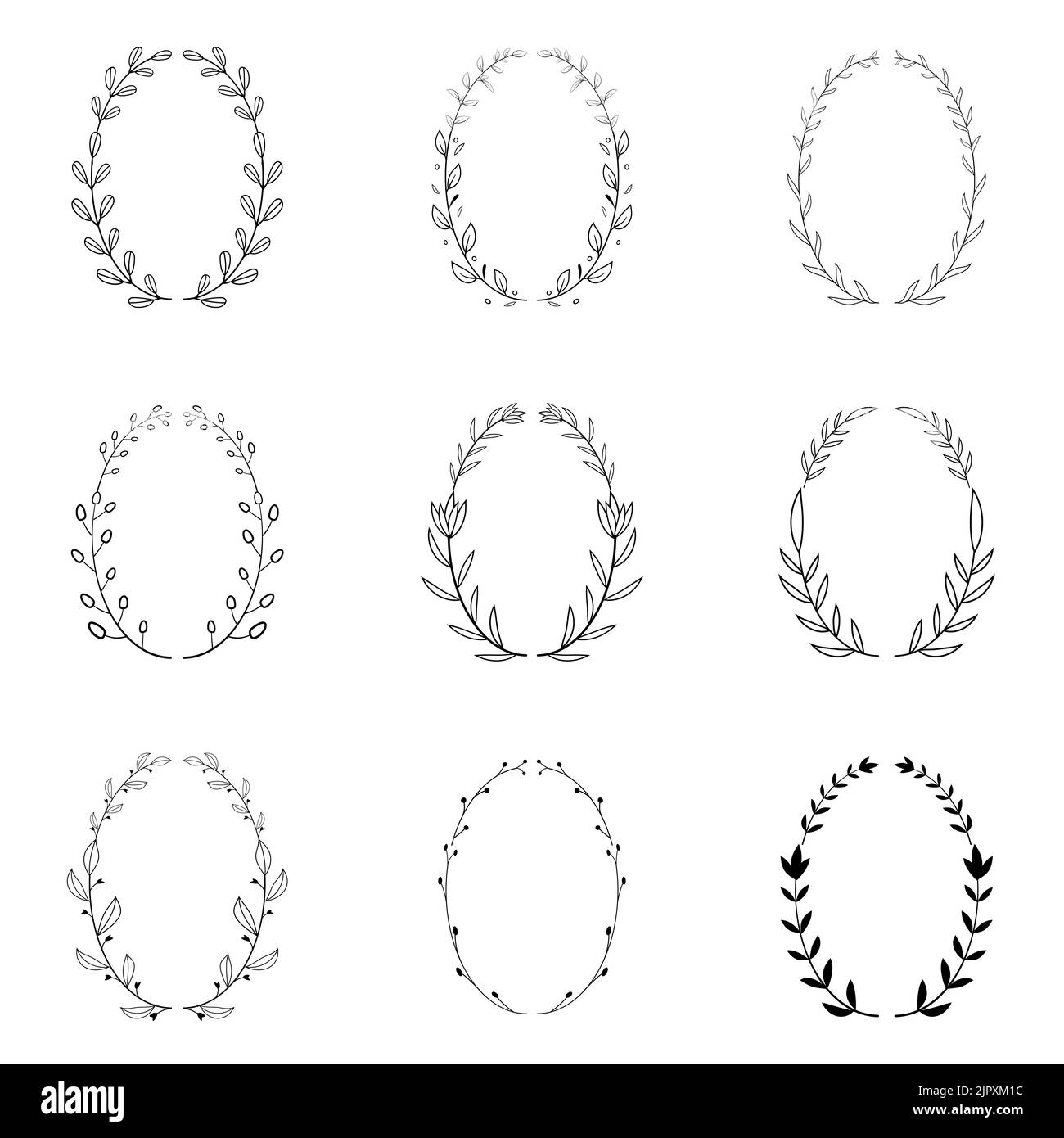 floral wreath ornament vector set design Stock Vector Image & Art - Alamy