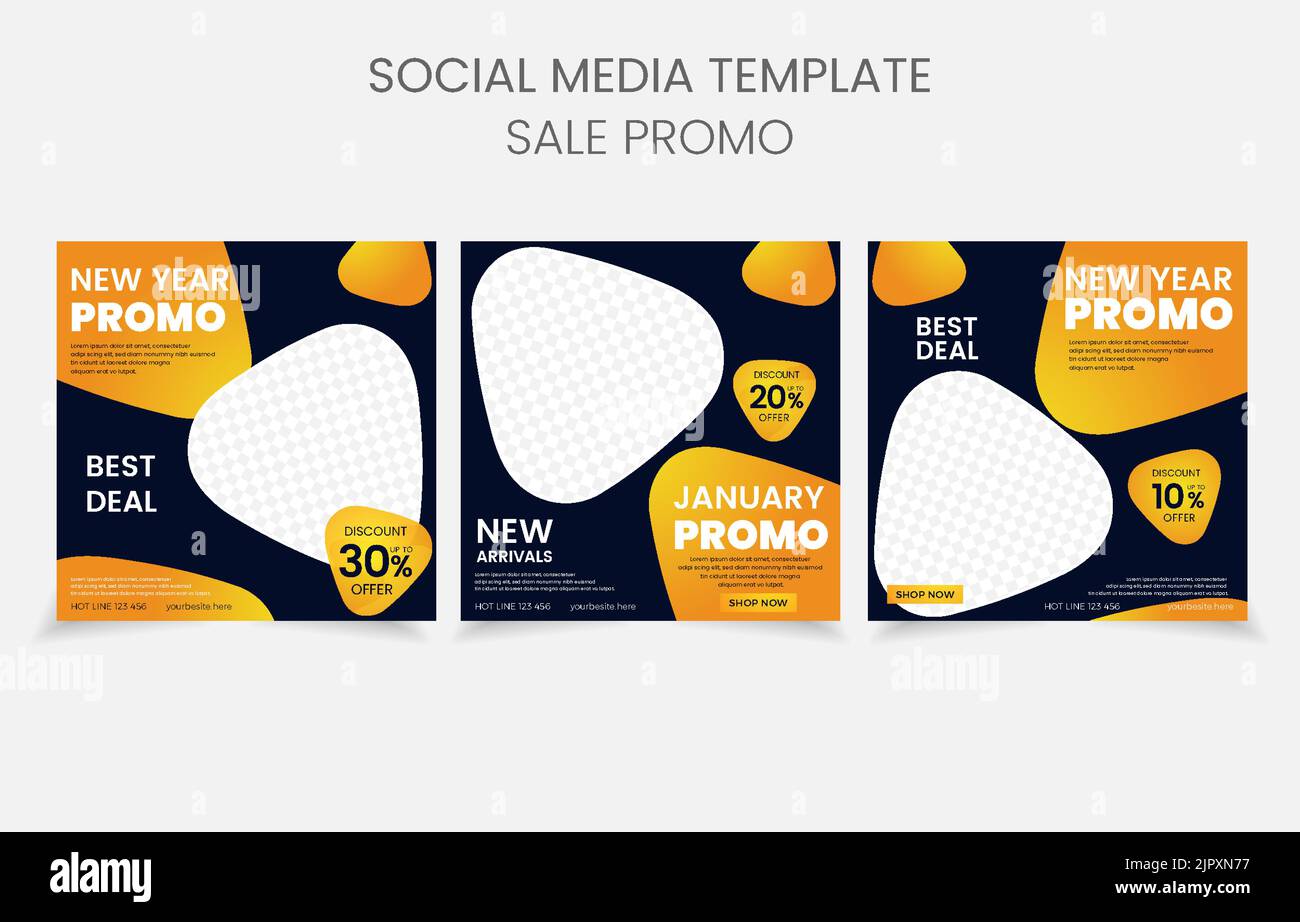 Set banner social media template modern design Stock Vector