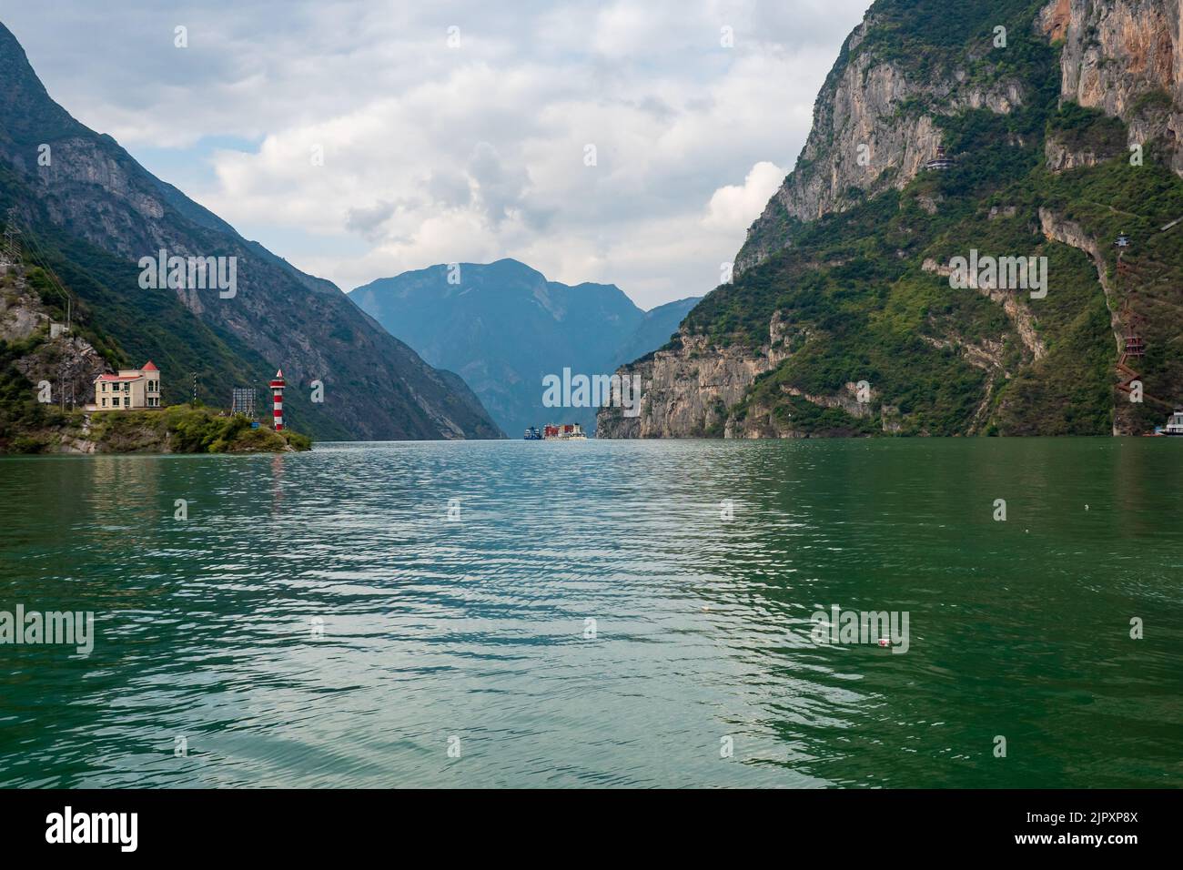 Small Gorges on Yangtze River Cruise Stock Photo