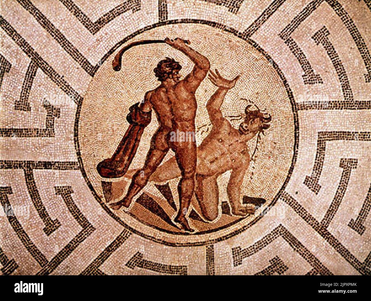 theseus-minotaur-mosaic-stock-photo-alamy