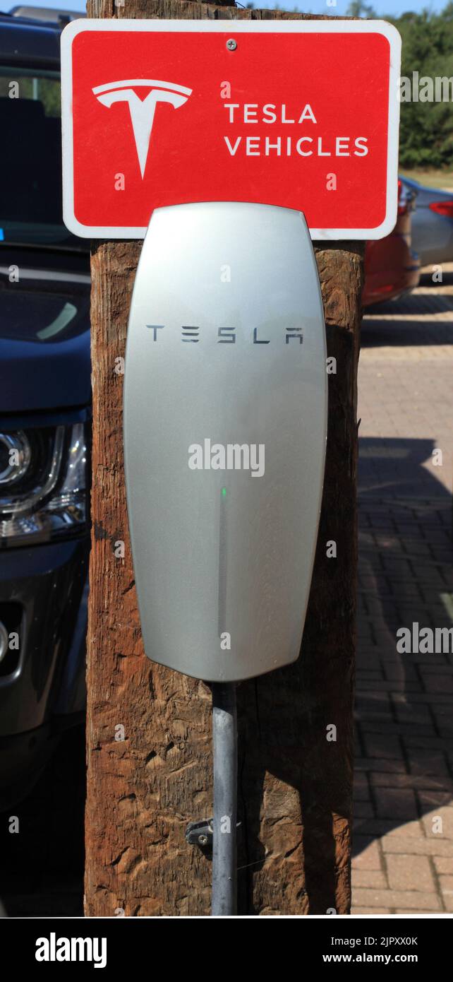 Tesla Vehicles, charging point, for electric cars, vehicles, Norfolk