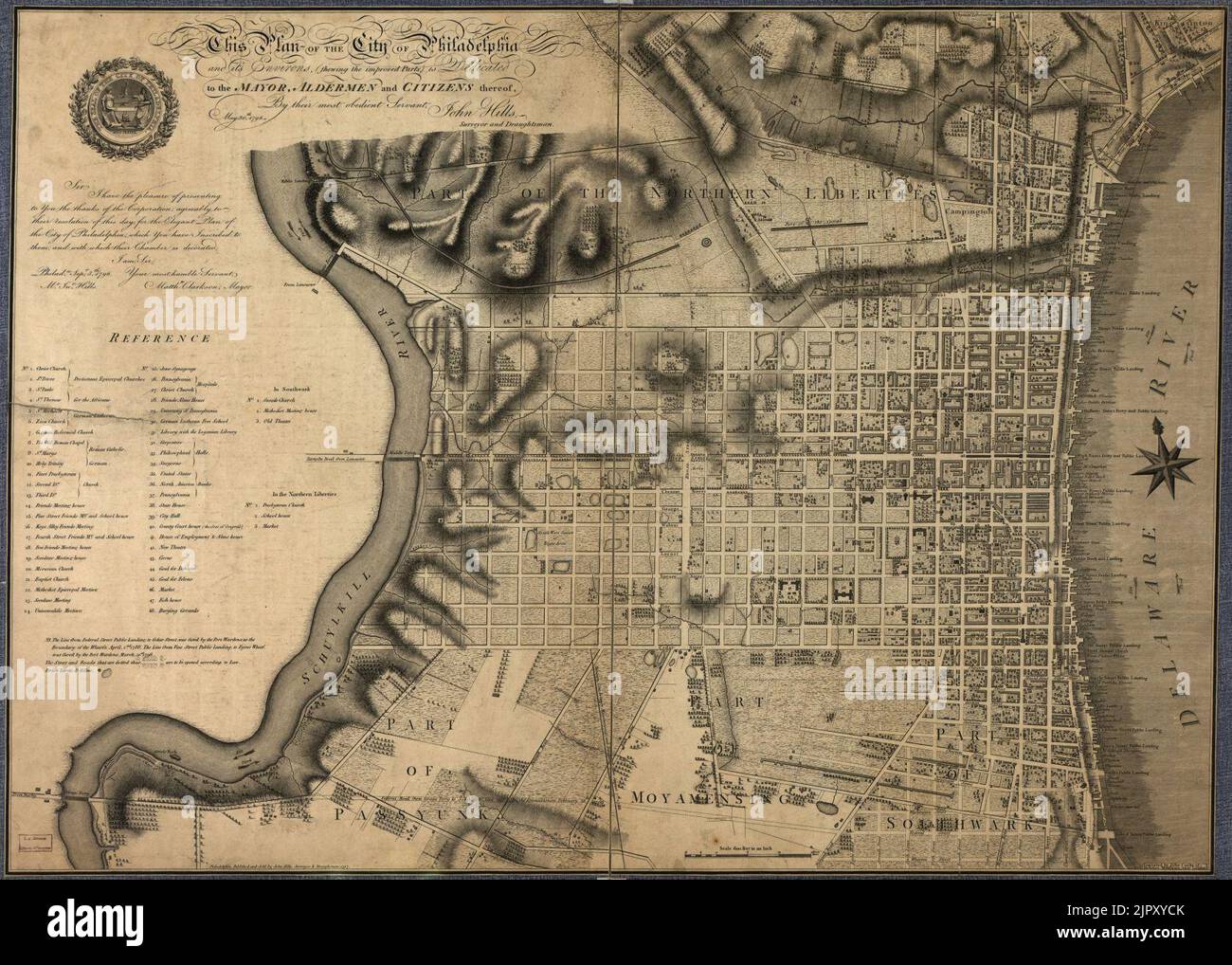 This plan of the city of Philadelphia and its environs (showing the
