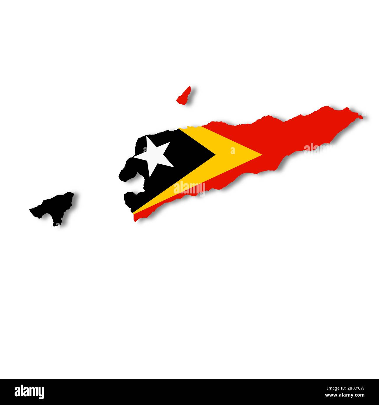 A East Timor map on white background 3d illustration with clipping path Stock Photo