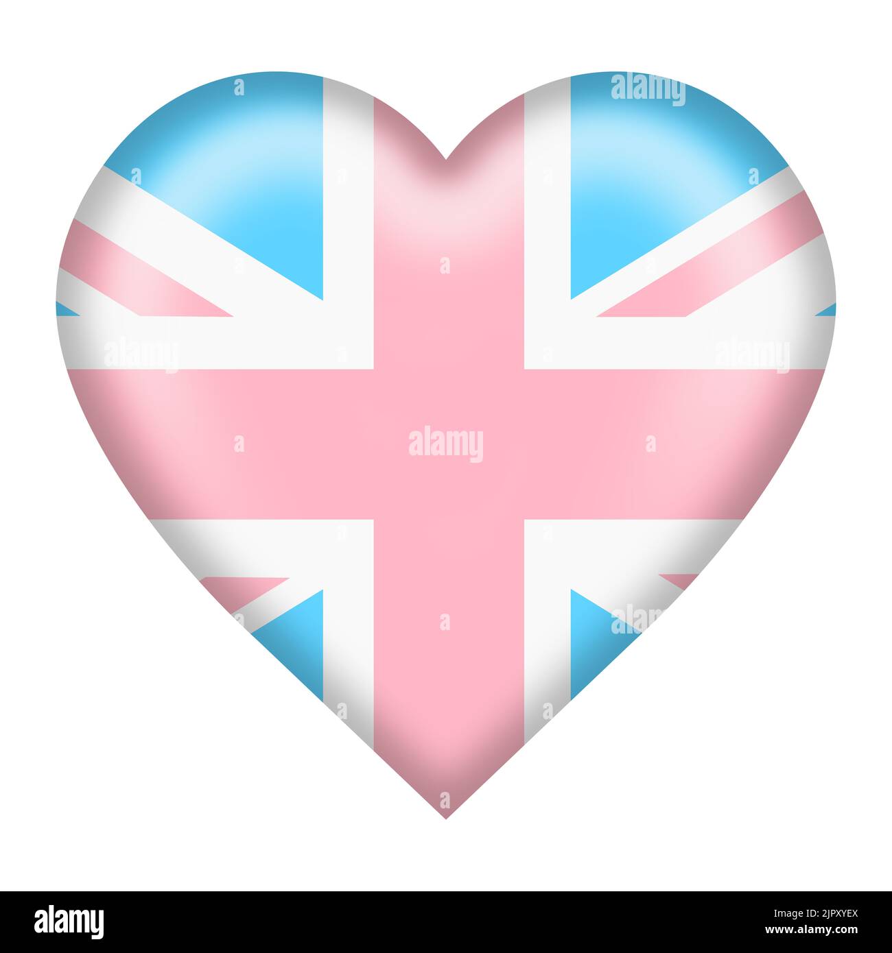 Great Britain trans gender flag heart button Stock Photo