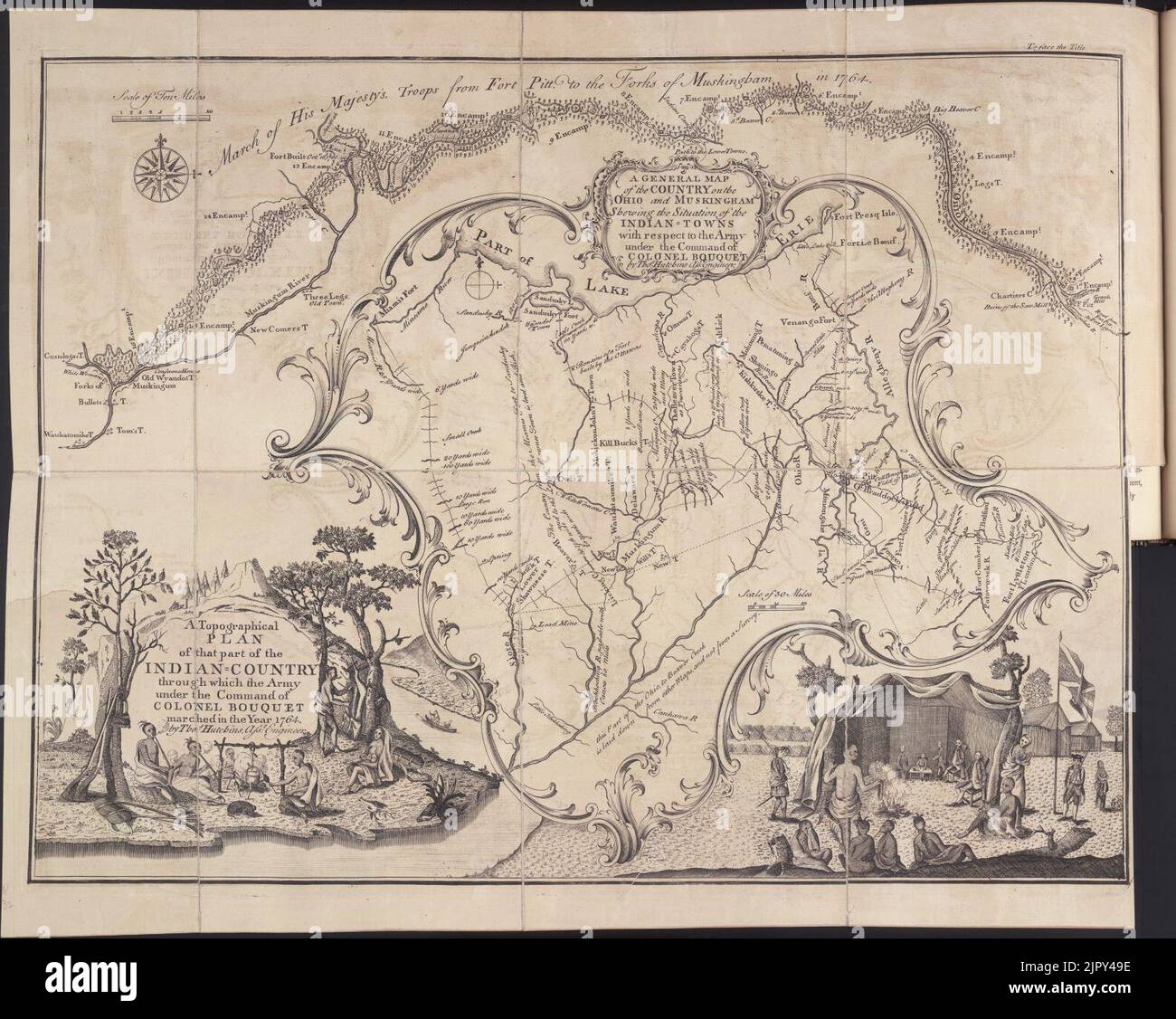 Thomas Hutchins Map of Henry Bouquet's 1764 Expedition Stock Photo Alamy