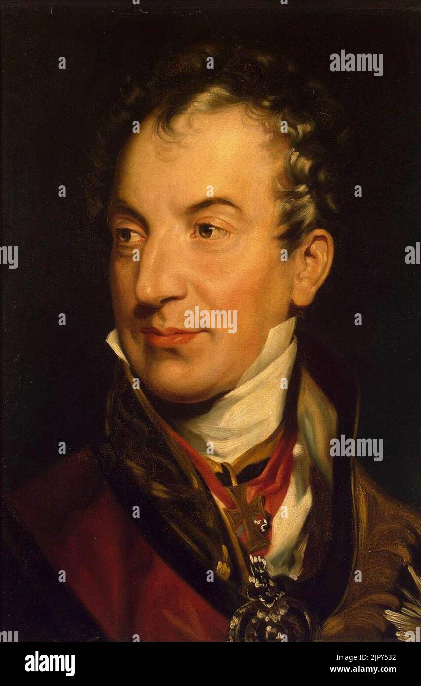 Thomas Lawrence - Portrait of Klemens Wenzel von Metternich Stock Photo