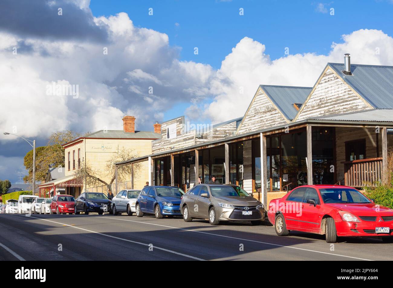 Piper Street is a vibrant retail street - Kyneton, Victoria, Australia Stock Photo