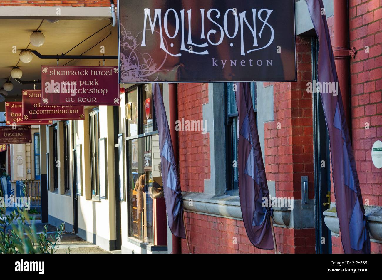 Hotels on Mollison Street - Kyneton, Victoria, Australia Stock Photo