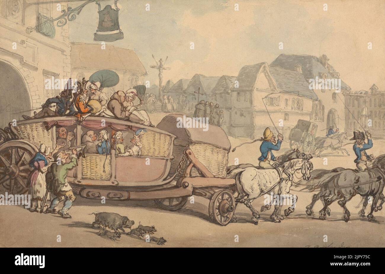 Thomas Rowlandson - The Paris Diligence Stock Photo - Alamy