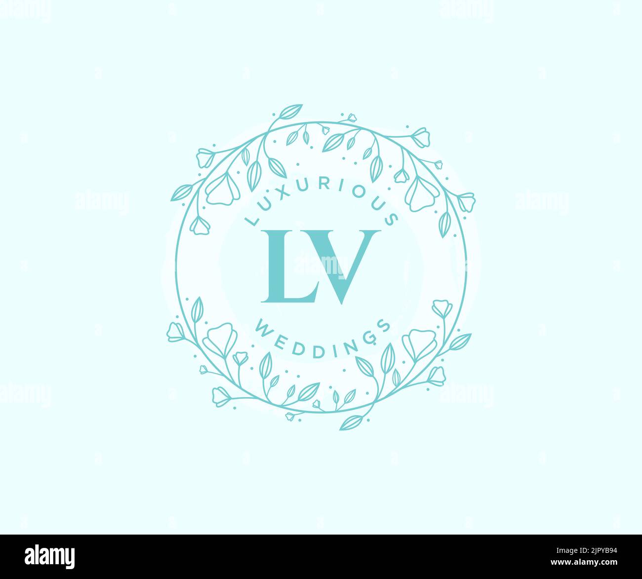 Initial lv elegant luxury monogram logo or badge Vector Image