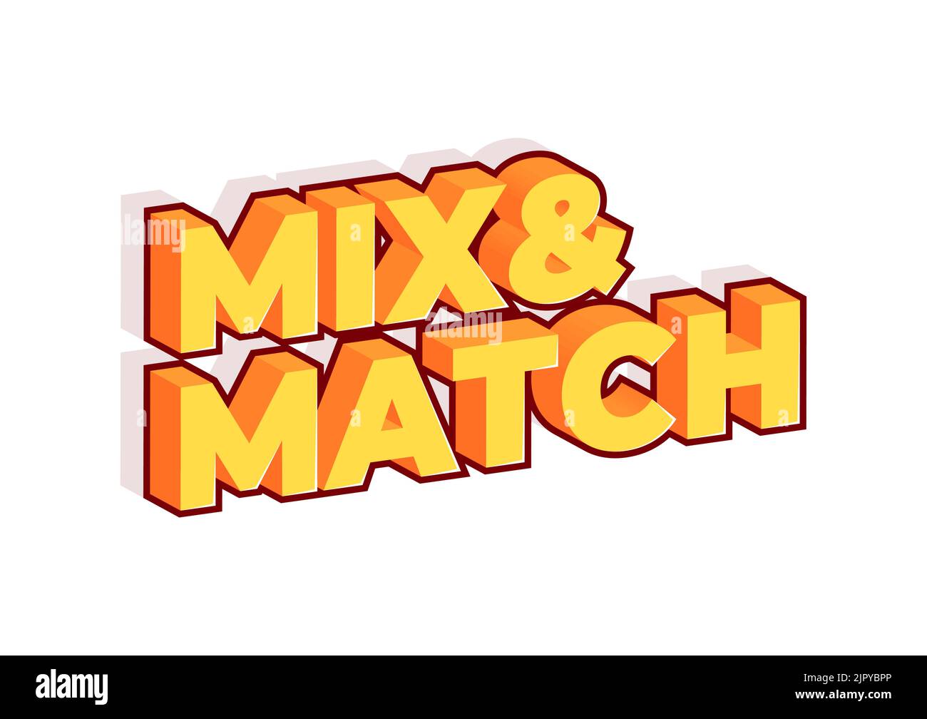 Mix and Match yellow 3d text Stock Vector Image & Art Alamy