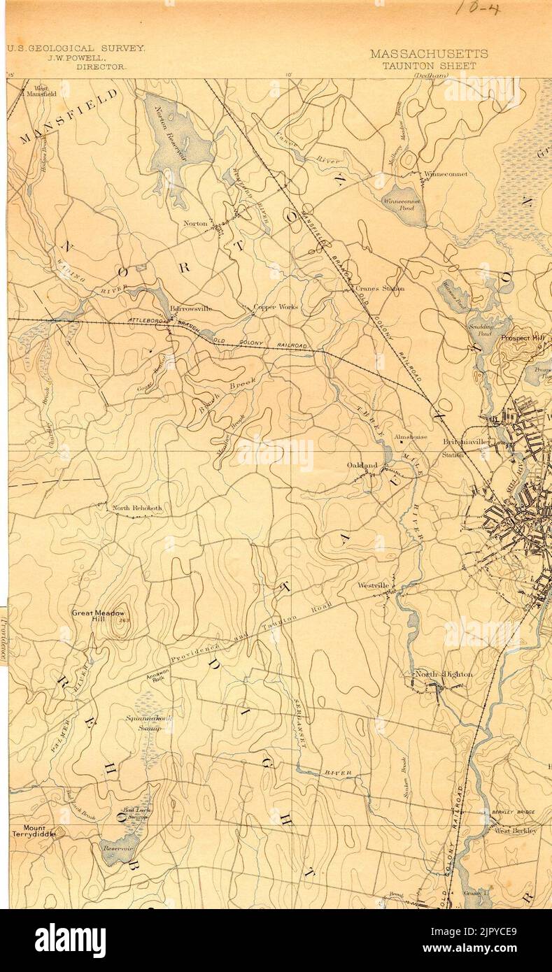 Three Mile River (Massachusetts) map Stock Photo - Alamy