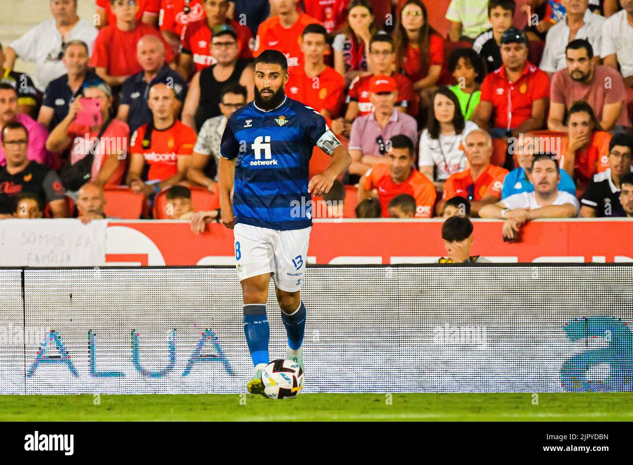 MALLORCA, SPAIN - AUGUST 20: Nabil Fekir of Real Betis in the match between RCD Mallorca and Real Betis of La Liga Santander on August 20, 2022 at Visit Mallorca Stadium Son Moix in Mallorca, Spain. (Photo by Samuel Carreño/PxImages) Stock Photo