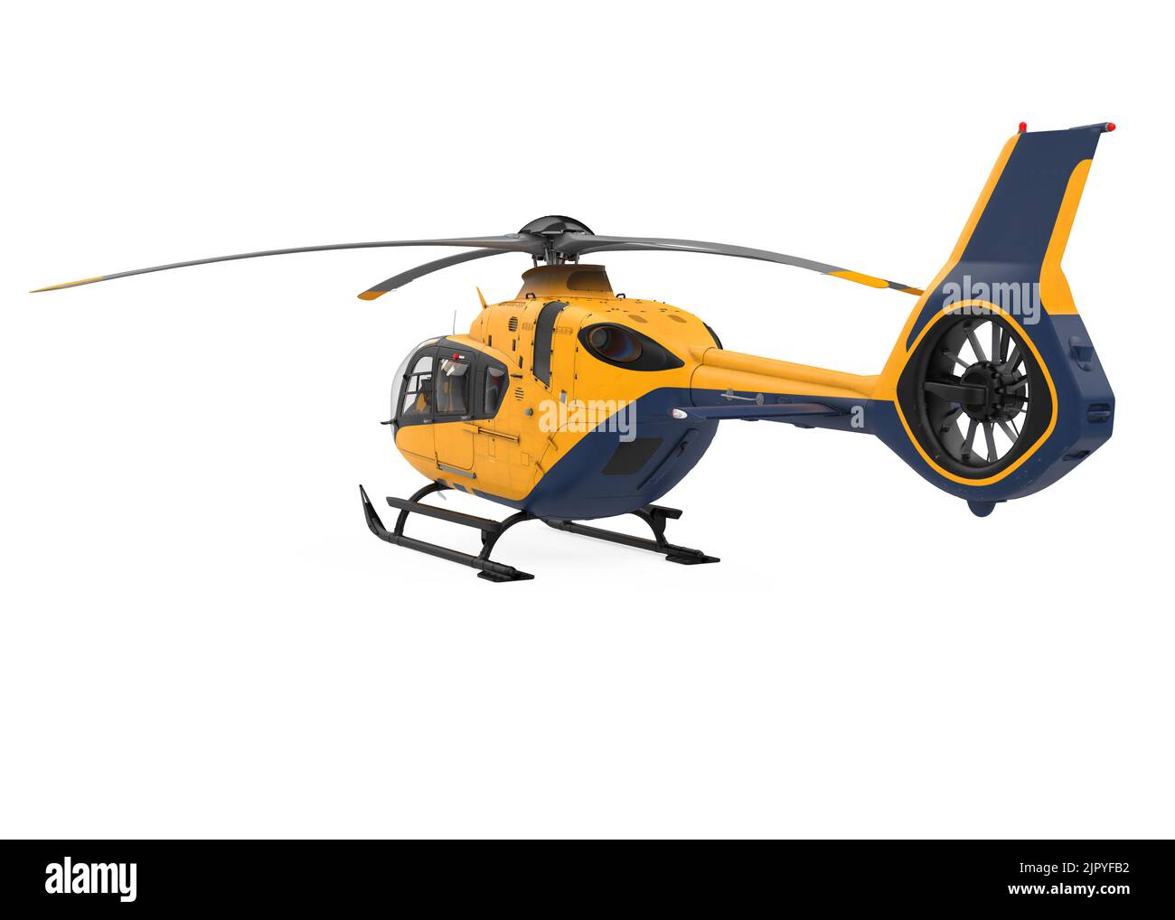 Yellow Helicopter Isolated Stock Photo Alamy