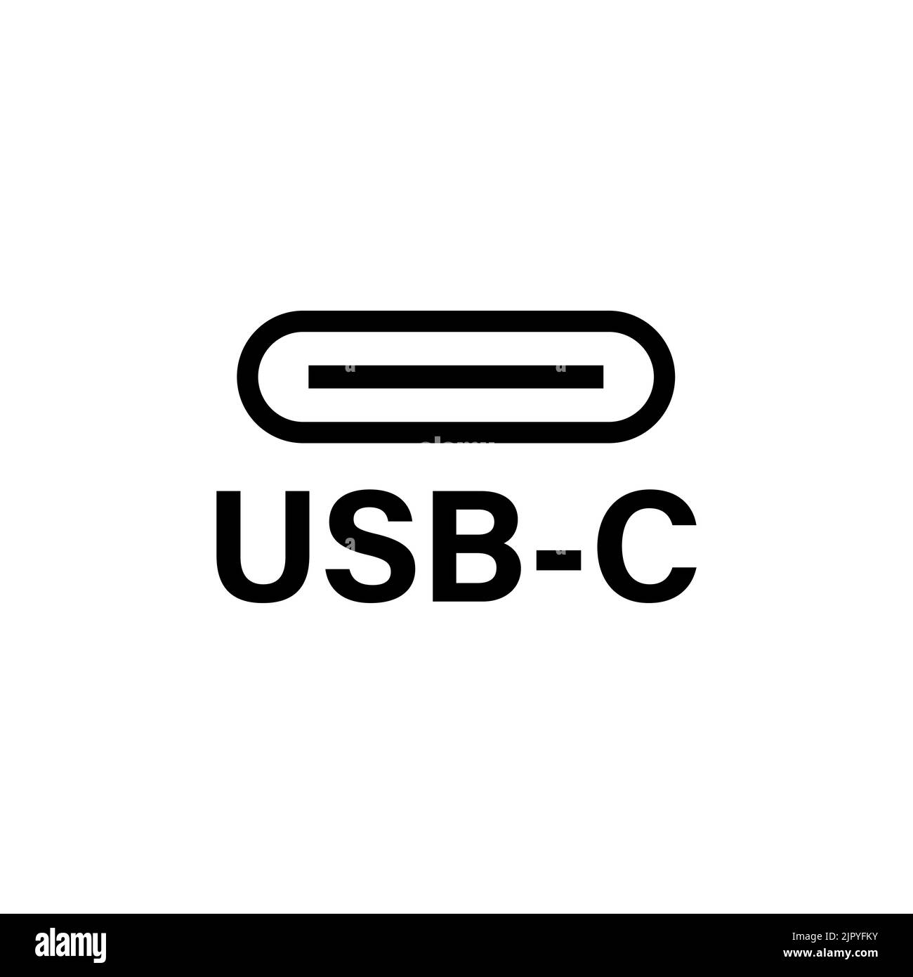 USB Type C or USB 4 connector cable icon vector. Stock Vector