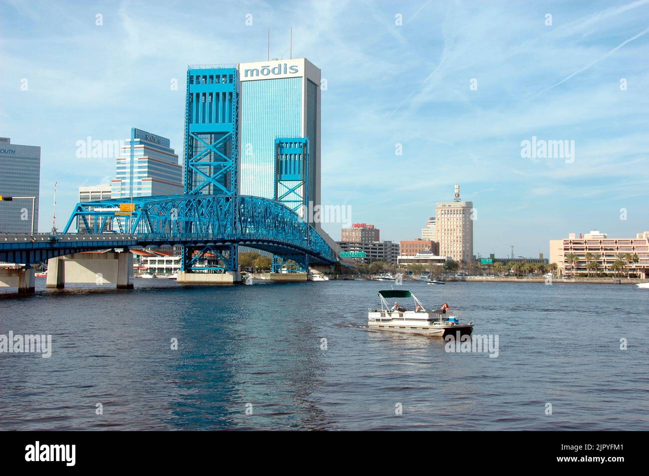 Downtown Jacksonville Florida FL Bridge Modis Stock Photo