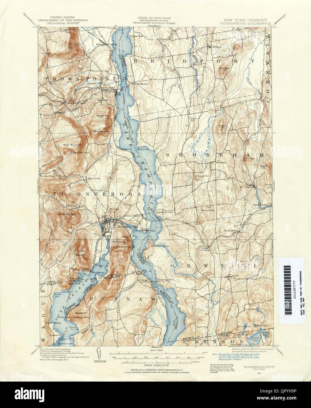 Map of ticonderoga hires stock photography and images Alamy