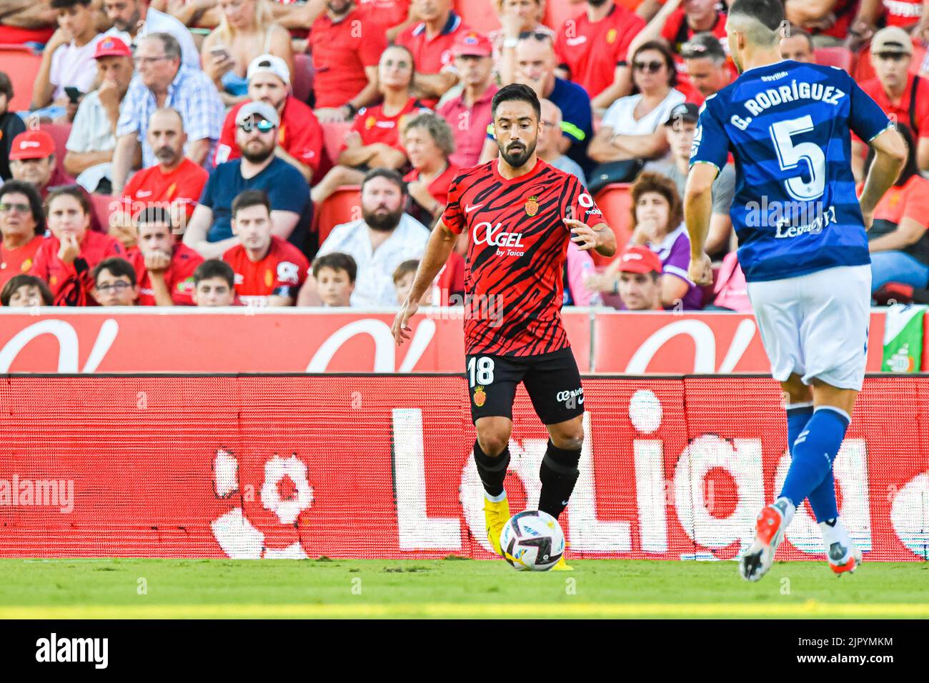 Mallorca, Mallorca, Spain. 20th Aug, 2022. MALLORCA, SPAIN - AUGUST 20: Jaume Acosta of RCD Mallorca during in the match between RCD Mallorca and Real Betis of La Liga Santander on August 20, 2022 at Visit Mallorca Stadium Son Moix in Mallorca, Spain. (Credit Image: © Samuel CarreÃ±O/PX Imagens via ZUMA Press Wire) Stock Photo