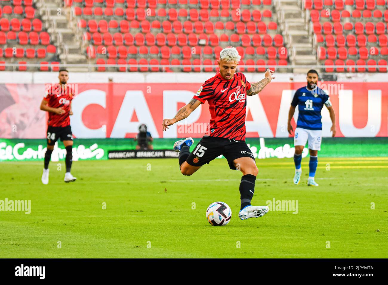 Mallorca, Mallorca, Spain. 20th Aug, 2022. MALLORCA, SPAIN - AUGUST 20: Pablo Maffeo of RCD Mallorca during in the match between RCD Mallorca and Real Betis of La Liga Santander on August 20, 2022 at Visit Mallorca Stadium Son Moix in Mallorca, Spain. (Credit Image: © Samuel CarreÃ±O/PX Imagens via ZUMA Press Wire) Stock Photo