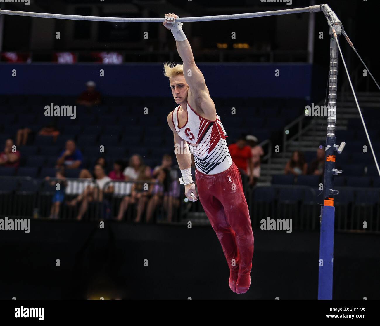 August 20, 2022 Colt Walker of Stanford competes on the high bar
