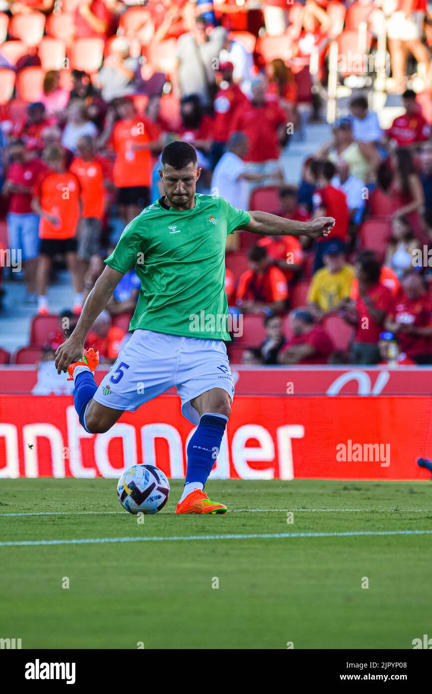 Mallorca, Mallorca, Spain. 20th Aug, 2022. MALLORCA, SPAIN - AUGUST 20: Guido Gonzalez of Real Betis in the warmup the match between RCD Mallorca and Real Betis of La Liga Santander on August 20, 2022 at Visit Mallorca Stadium Son Moix in Mallorca, Spain. (Credit Image: © Samuel CarreÃ±O/PX Imagens via ZUMA Press Wire) Stock Photo