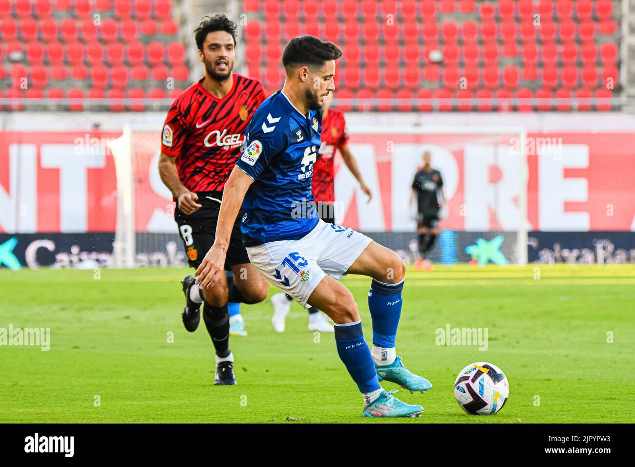 Mallorca, Mallorca, Spain. 20th Aug, 2022. MALLORCA, SPAIN - AUGUST 20: Alex Moreno of Real Betis during in the match between RCD Mallorca and Real Betis of La Liga Santander on August 20, 2022 at Visit Mallorca Stadium Son Moix in Mallorca, Spain. (Credit Image: © Samuel CarreÃ±O/PX Imagens via ZUMA Press Wire) Stock Photo