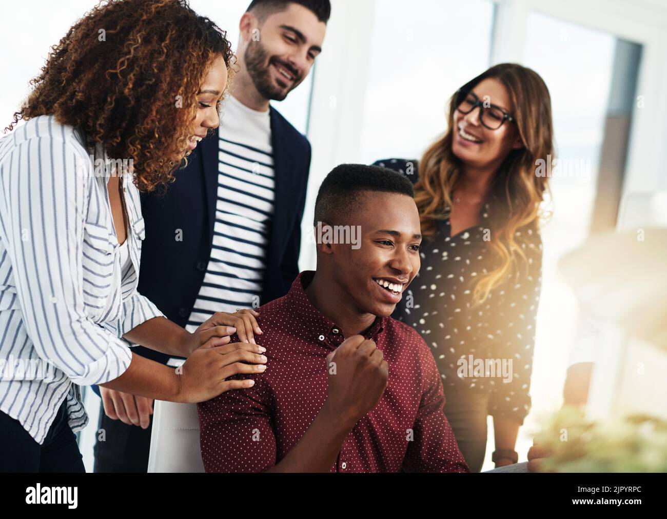 We couldnt have done it without you. a group of designers working together. Stock Photo