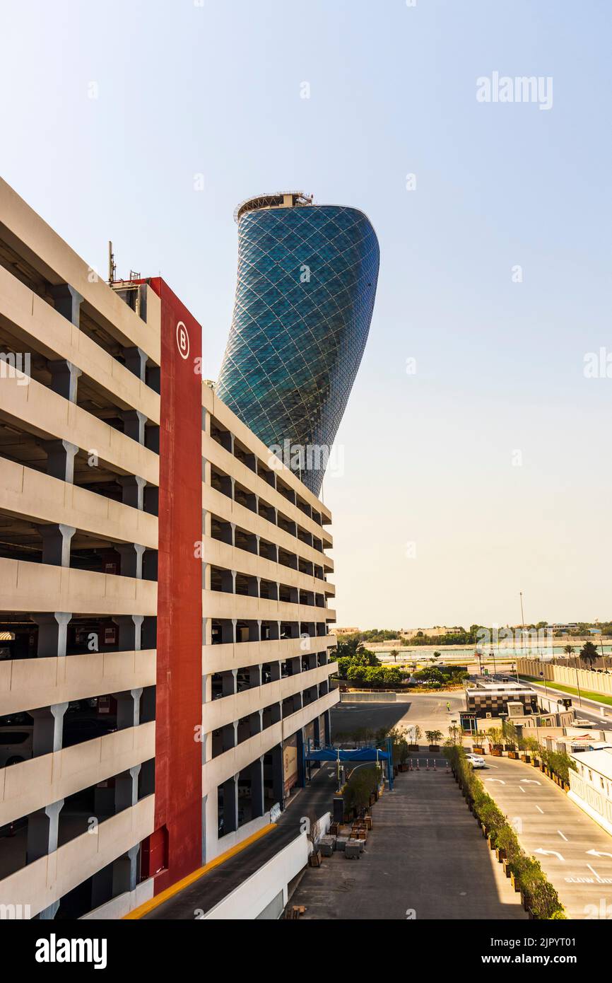 Abu Dhabi, UAE 05.06.2022 Shot of a Gate capital building at Abu