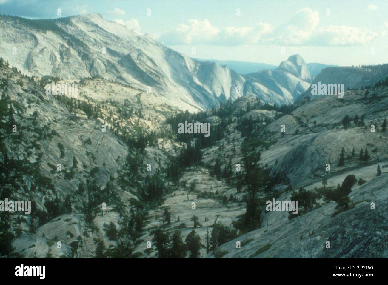 Tioga Road-Big Oak Flat Road - Half Dome from Olmsted Point Stock Photo