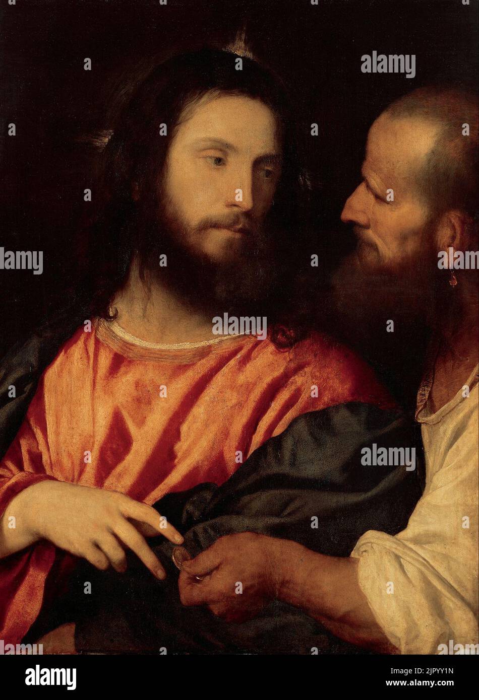 Titian The Tribute Money Stock Photo Alamy