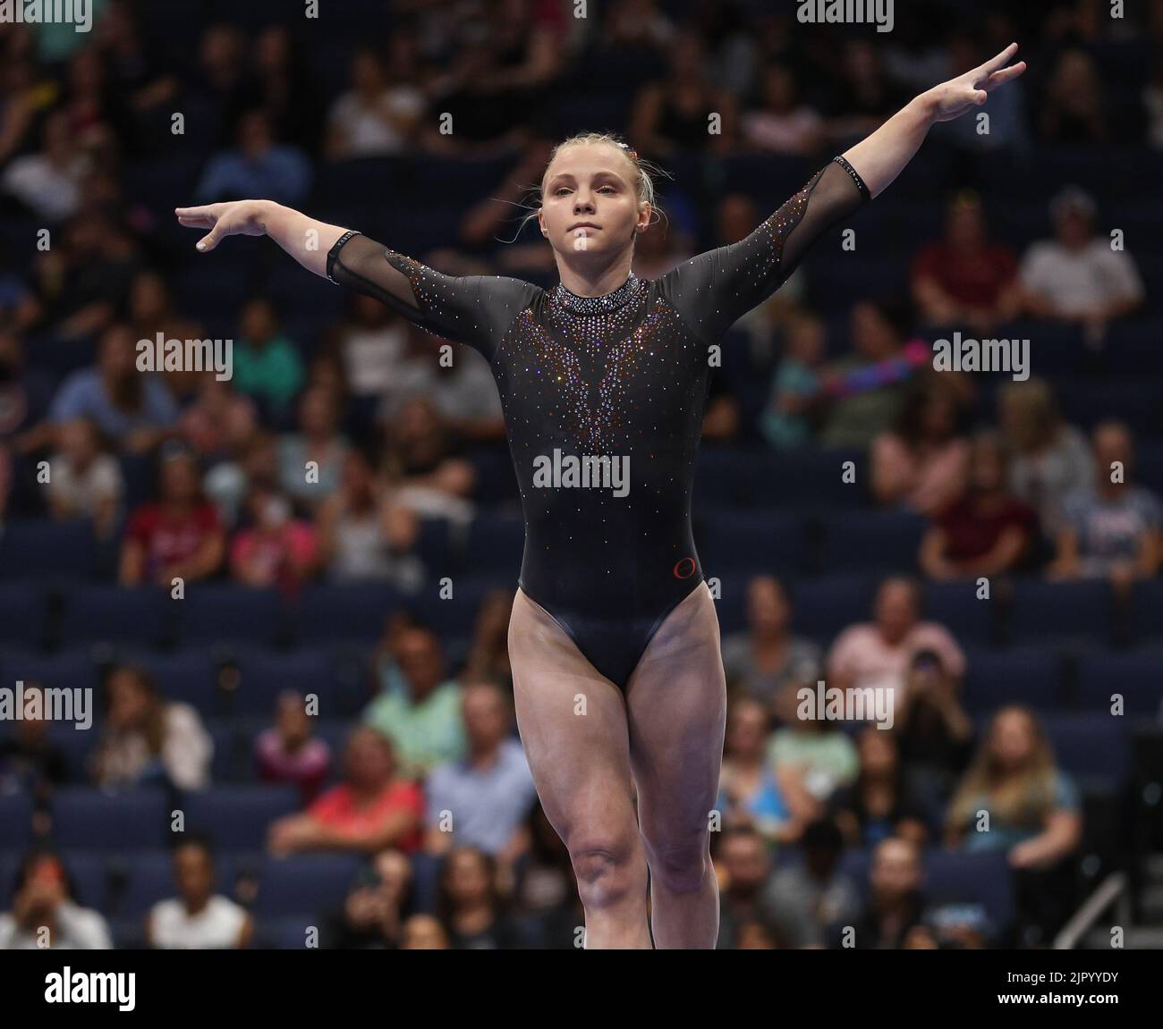 August 19, 2022 Jade Carey competes on the balance beam during the