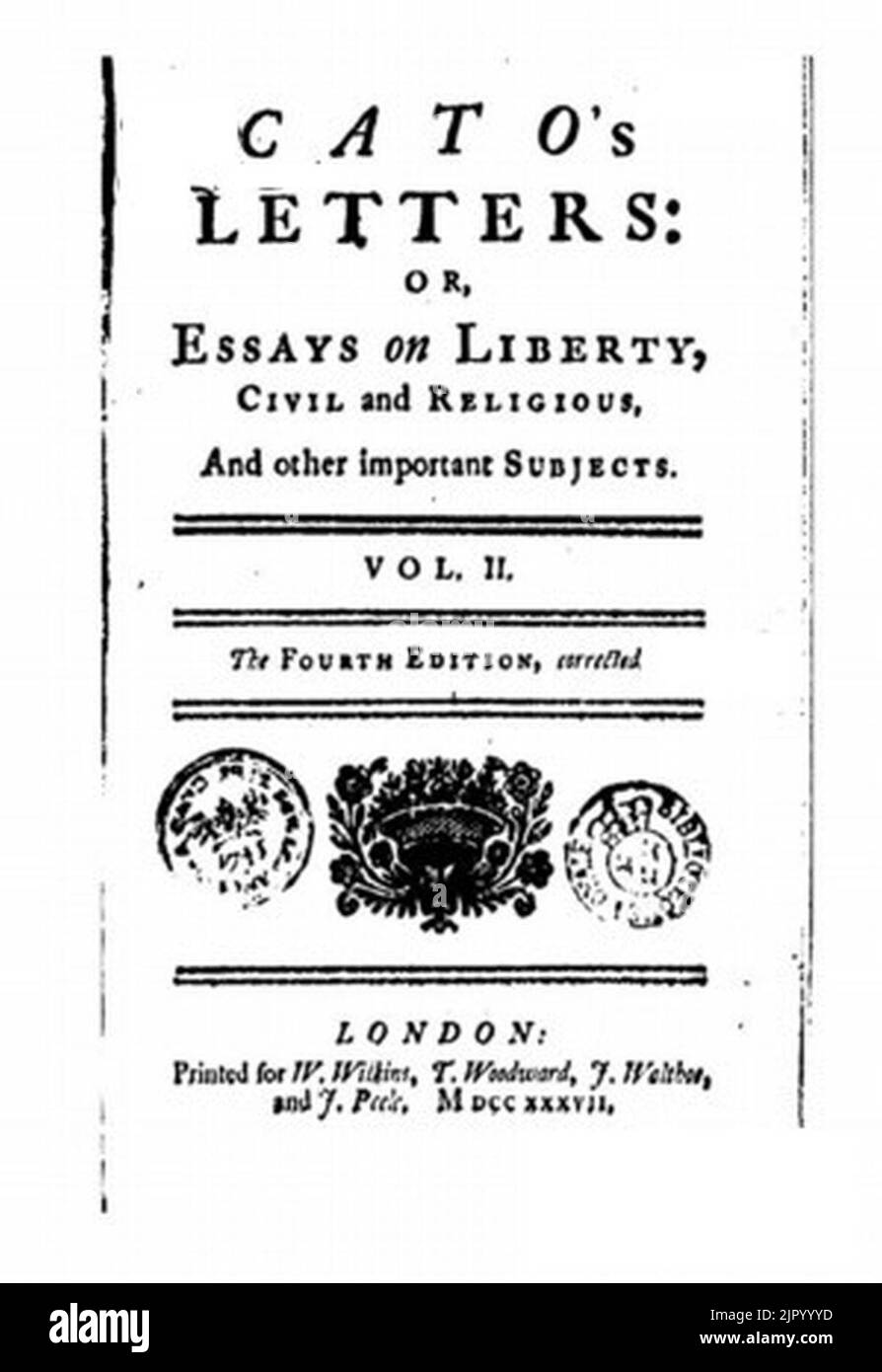 Title Page of Cato's Letter Stock Photo Alamy