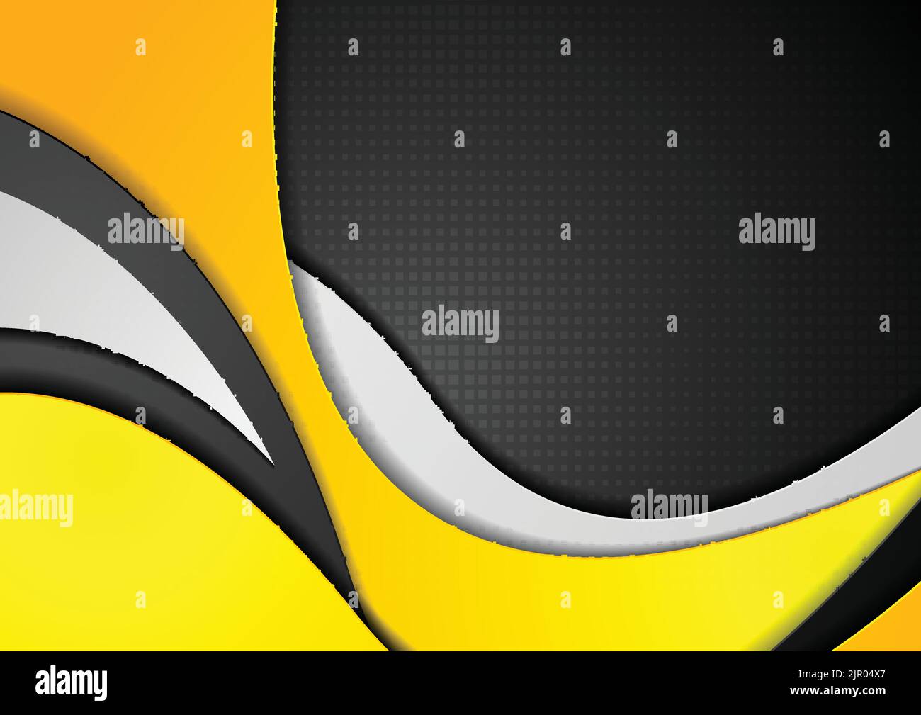 Orange black grey abstract wavy corporate background. Vector design ...