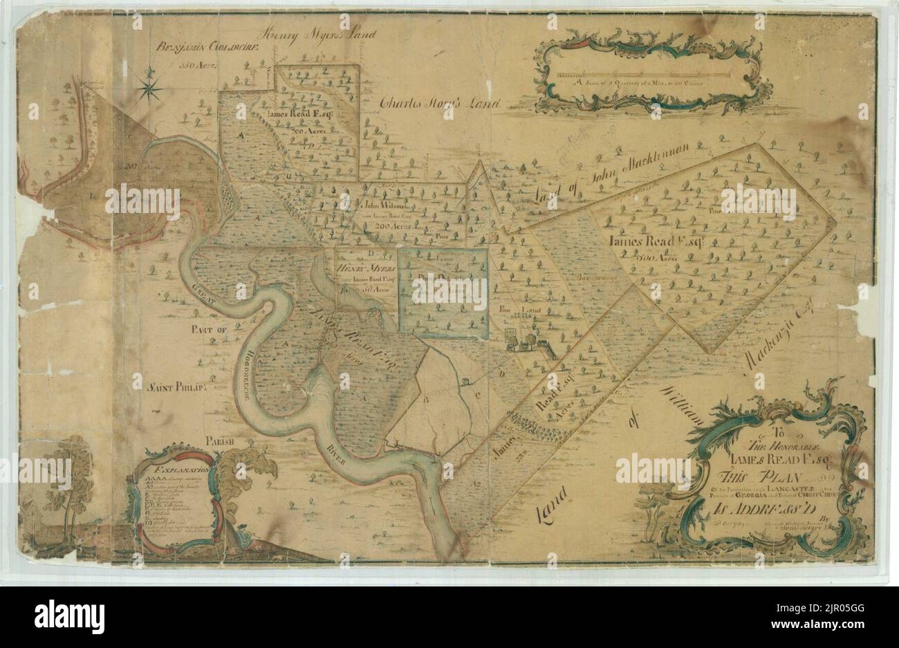 To The Honorable James Read Esqr This Plan of his Plantation call'd