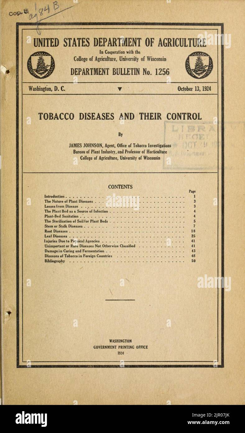 Tobacco diseases and their control Stock Photo Alamy