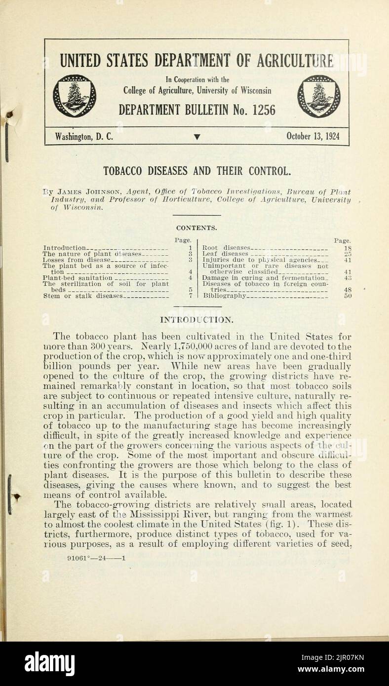 Tobacco diseases and their control Stock Photo Alamy