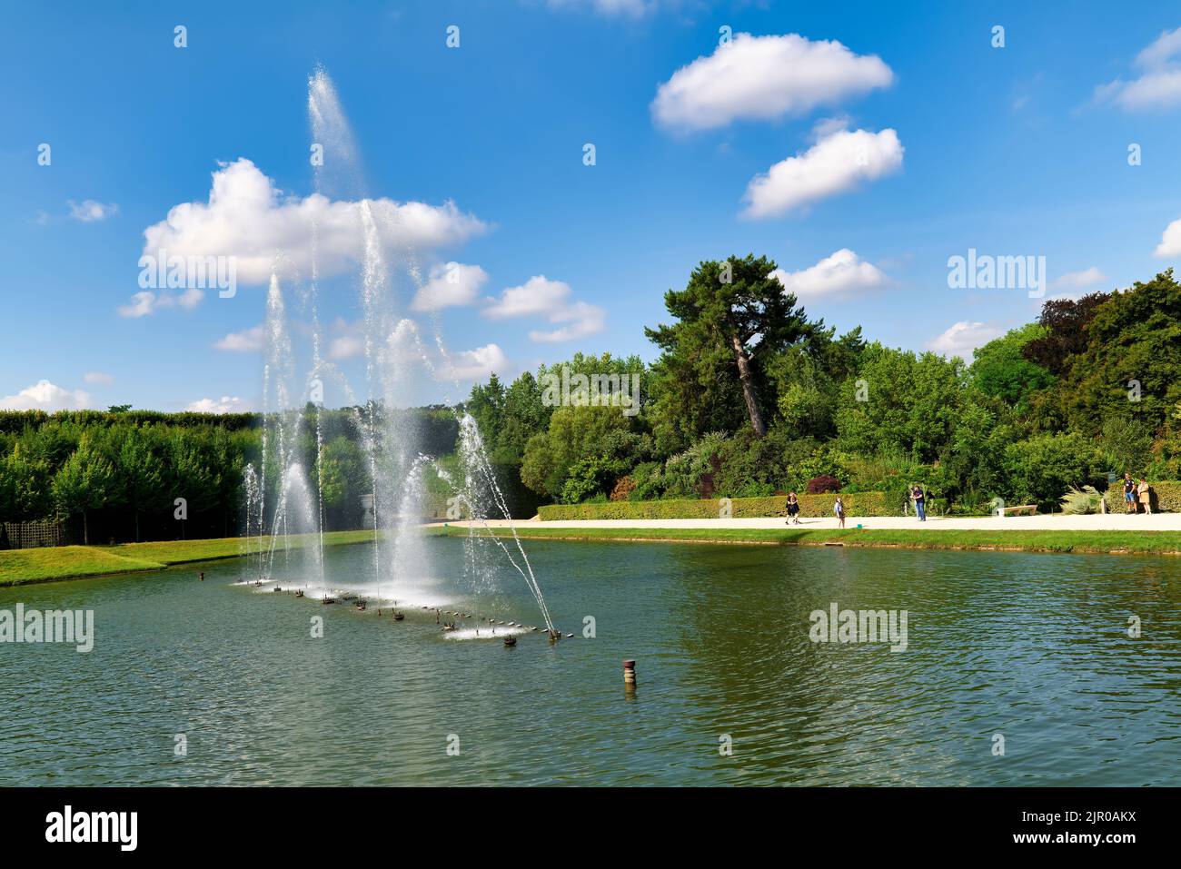 The Palace of Versailles. Paris France. The Gardens. Mirror Pool Stock