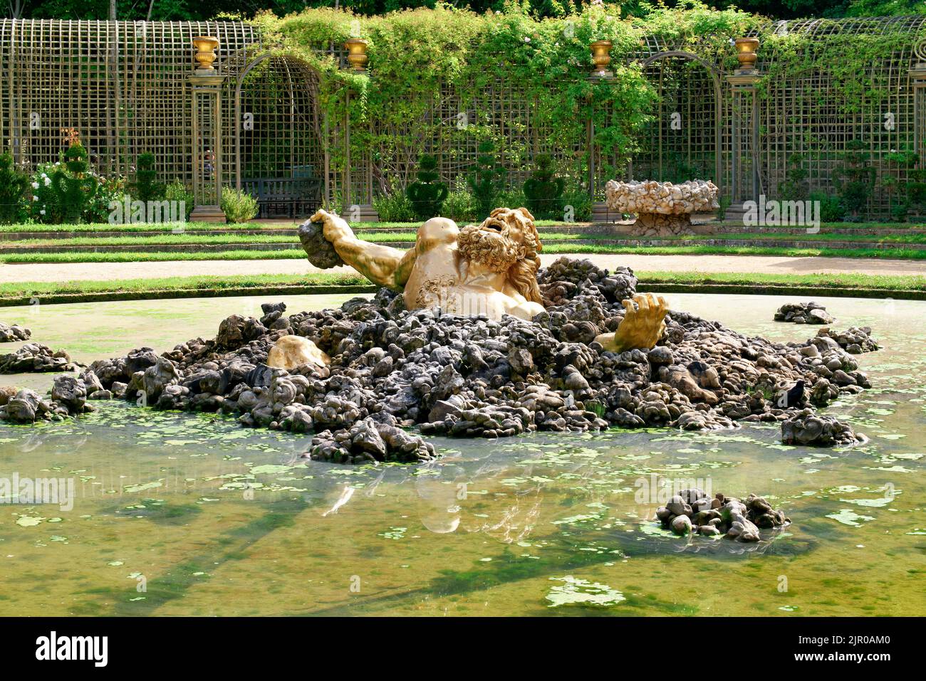 Enceladus fountain in the Gardens of Chateau de Versailles. Yoga Mat by  Ulysse Pixel - Pixels