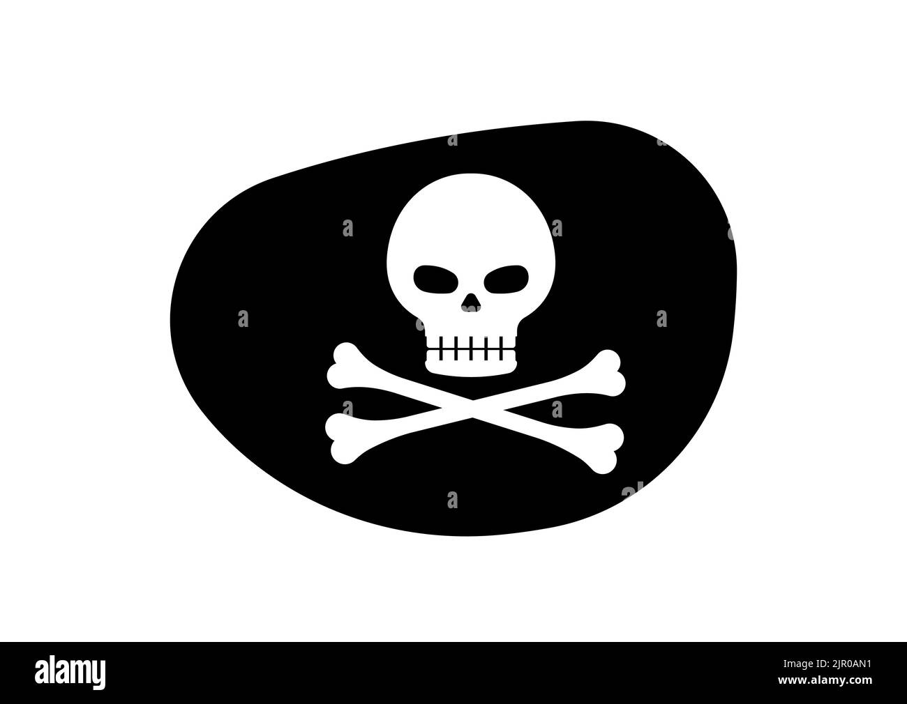 Pirate eye patch with skull and cross bones vector illustration Stock ...