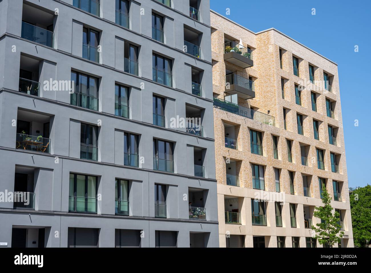 Modern residential buildings seen in Berlin, Germany Stock Photo