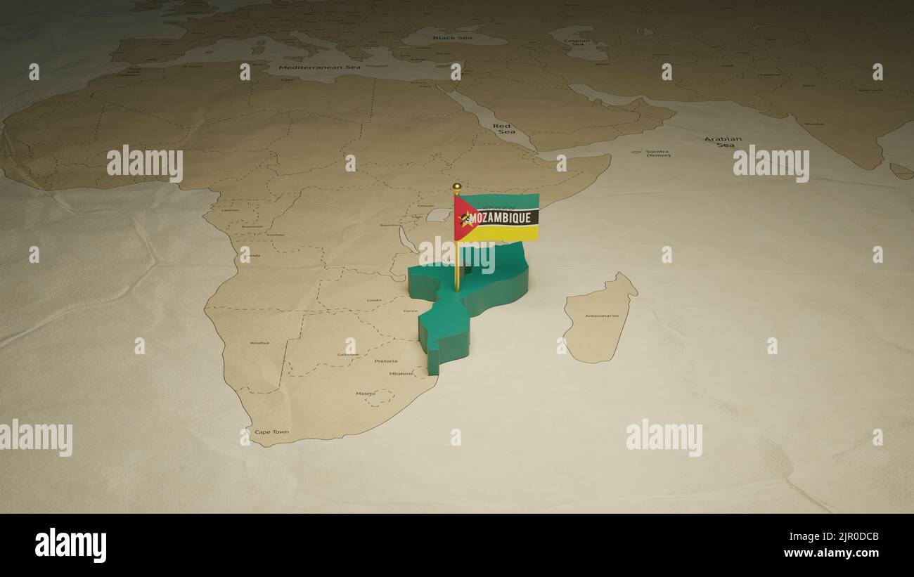 travel-post-with-3d-model-of-the-map-of-mozambique-tourist-visa-and-offer-post-design-for