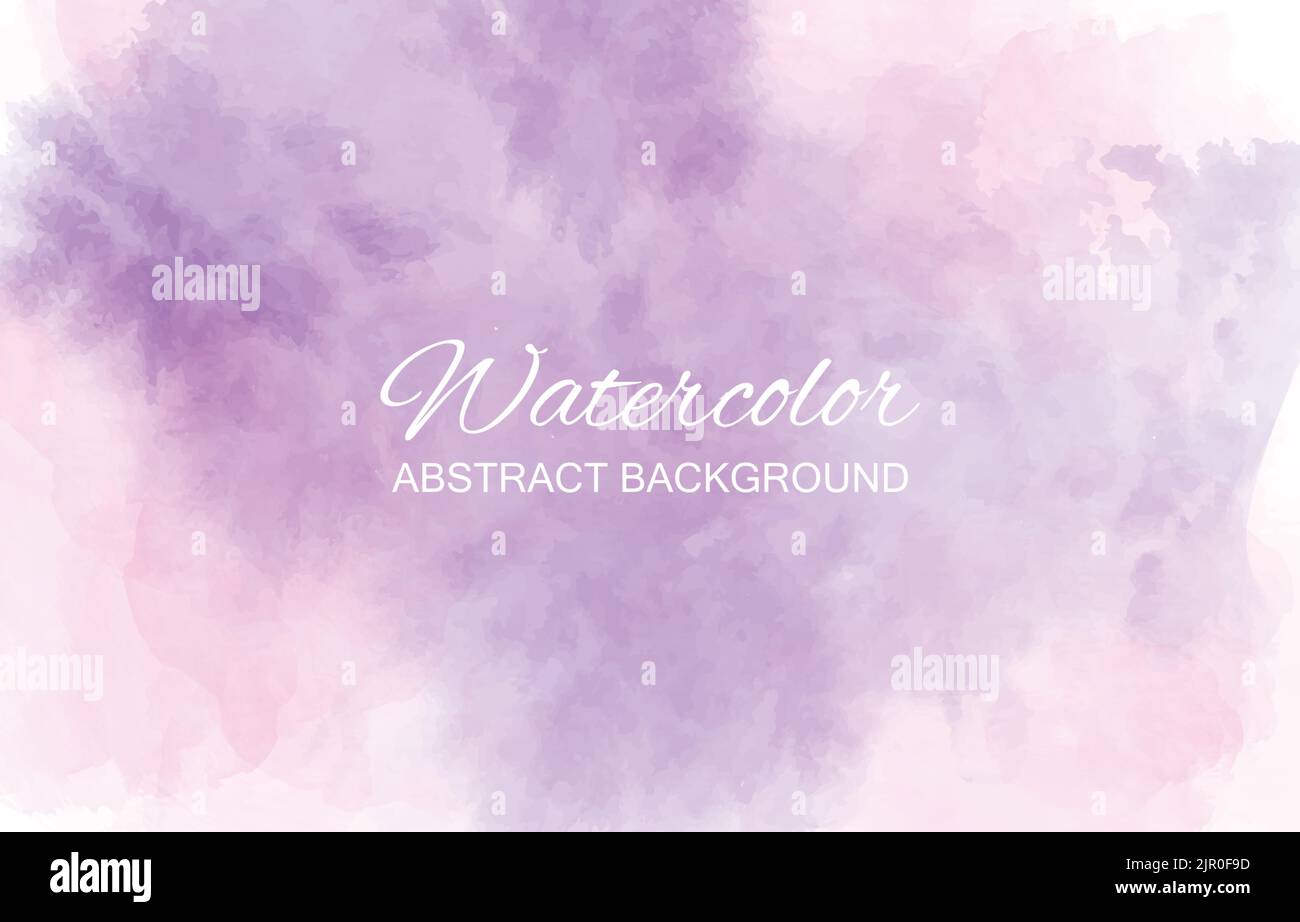 Abstract purple and pink watercolor horizontal texture rectangle