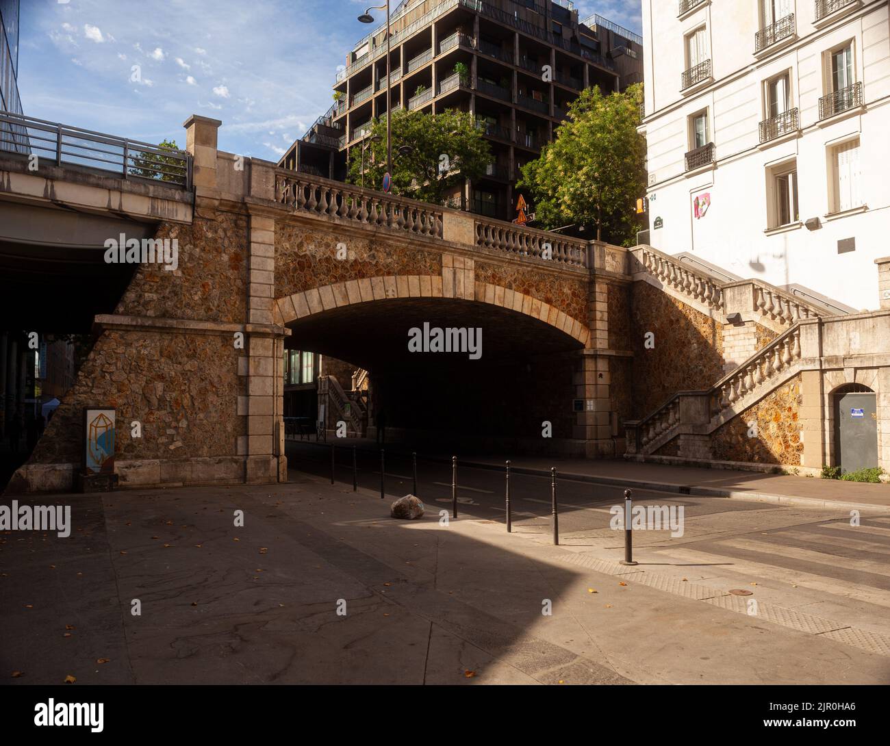 Paris, France July, 13 People walking in Rue du Chevaleret. Quartier de la Gare, 13th Paris, France July, 13 People walking in Rue du Chevaleret. Quartier de la Gare, 13th